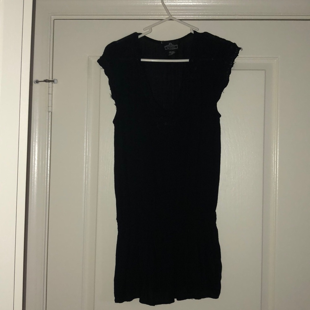 Beach dress w/ crochet detail & elastic waistband